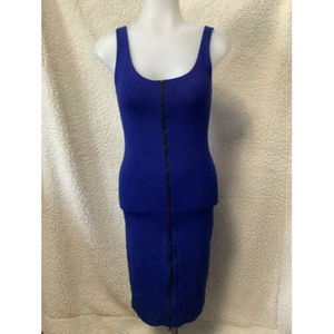 FOREVER 21 Full Zip Bodycon Dress - Women | Color: Blue | Size: S | EUC